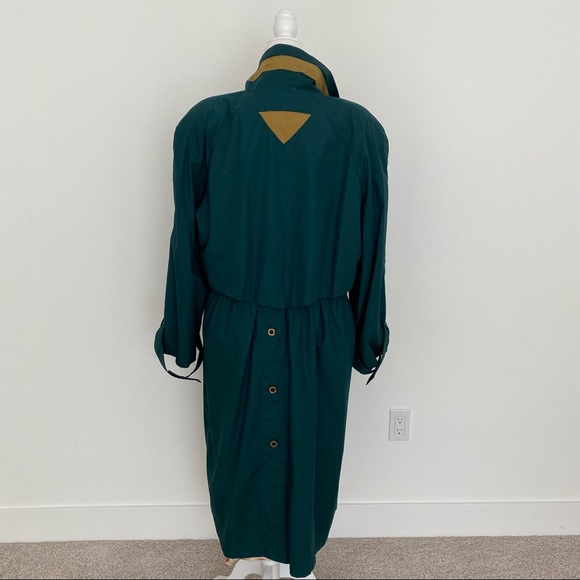 Green/ Dark Teal oversized french coat - Picture 3 of 9